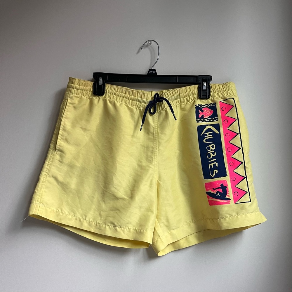 Yellow Chubbies Swim trunks in size medium